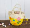Yellow Woven Flower Basket