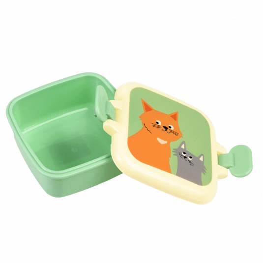 Nine Lives snack pot with lid unclipped