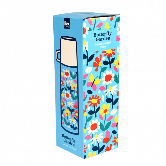 Butterfly garden flask and cup box