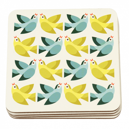 Love Birds coasters (set of 4) stacked