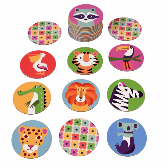 colourful creatures memory game pieces