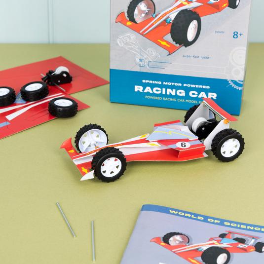Make your own spring motor powered racing car