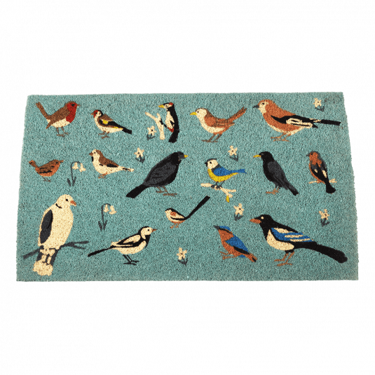 garden birds design doormat surface