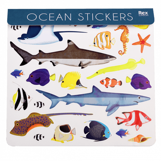Ocean stickers front of packaging