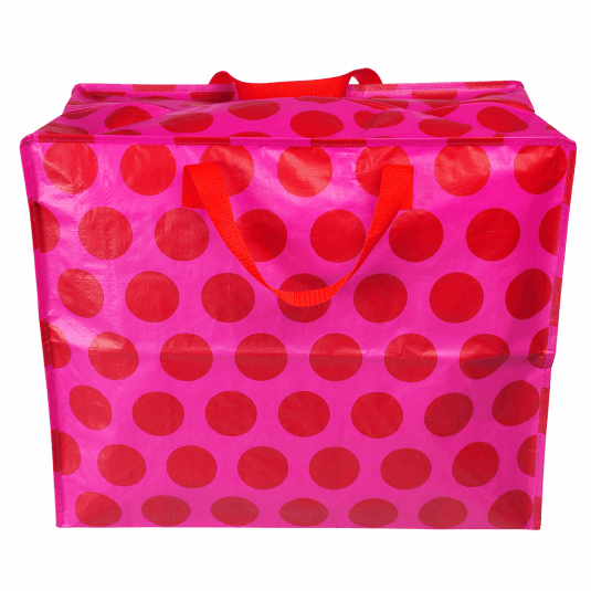 Red on pink Spotlight jumbo storage bag