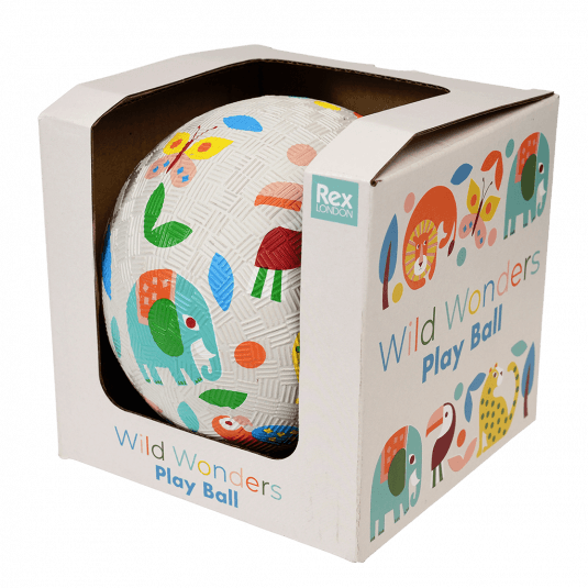 Wild Wonders play ball in box side view