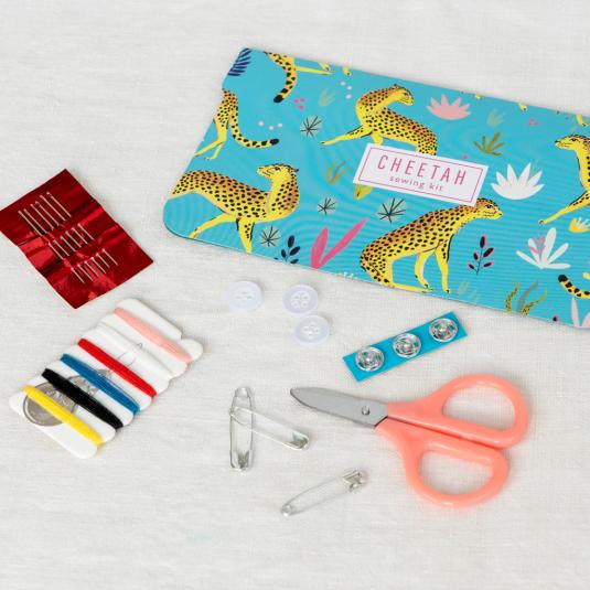 Cheetah design sewing kit