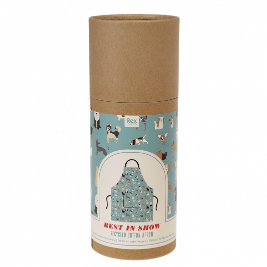 Best in Show Recycled Cotton Apron cardboard tube front