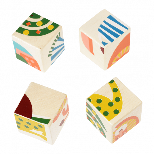 Wild Wonders wooden puzzle cubes separated