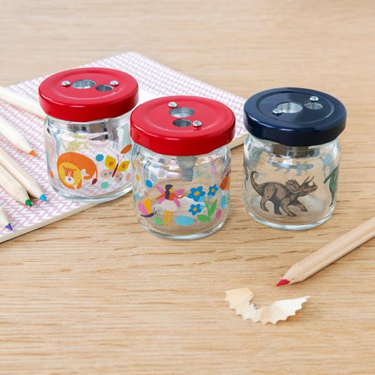 Glass jar pencil sharpener collection