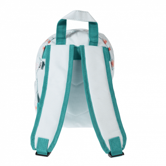 Mimi and Milo mini children's backpack back view with carrying handle and padded straps
