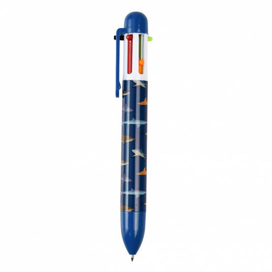 Six colour ballpoint pen with Sharks print