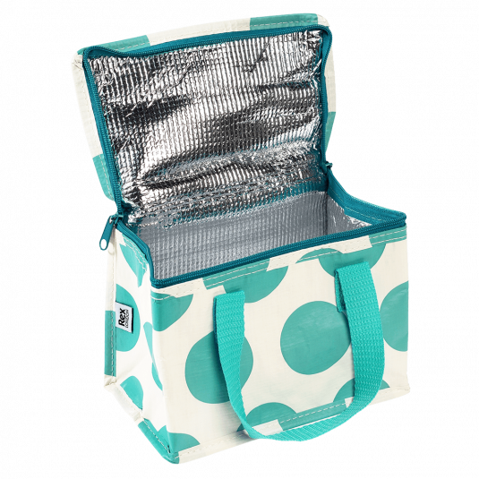 Turquoise On White Spotlight Lunch Bag ﻿Rex London