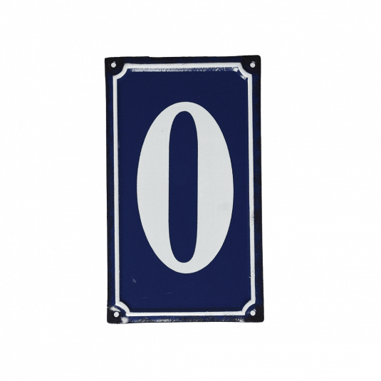0 French Blue Metal Door Sign