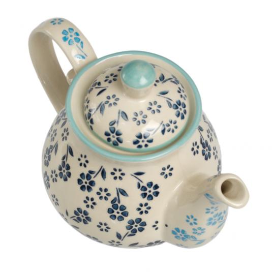 Stoneware Teapot Blue Jasmine