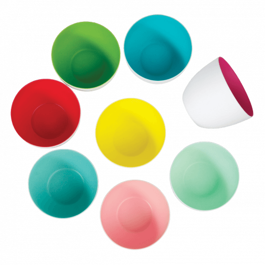 Set Of 8 Colour Pop Porcelain Tealight Holders