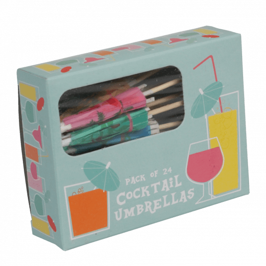 ﻿Pack Of 24 Assorted Cocktail Umbrellas ﻿Rex London