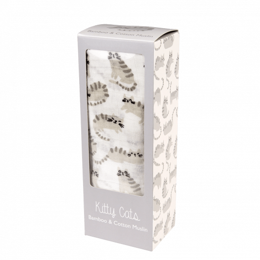 ﻿Kitty Cats Swaddling Blanket ﻿Rex London