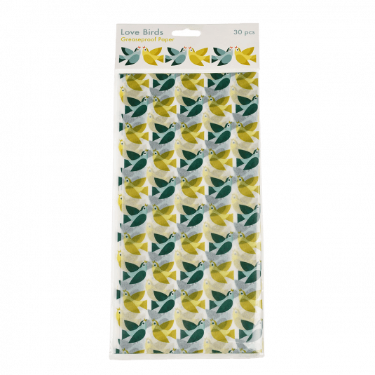 Love Birds Greaseproof Paper (pack Of 30)