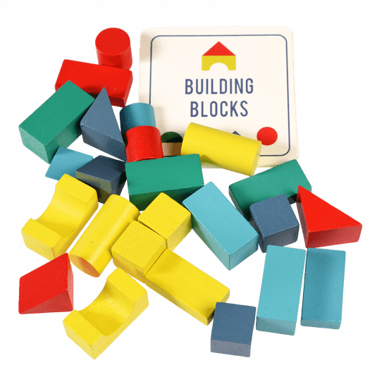 ﻿Wooden Building Blocks In A Tin ﻿Rex London