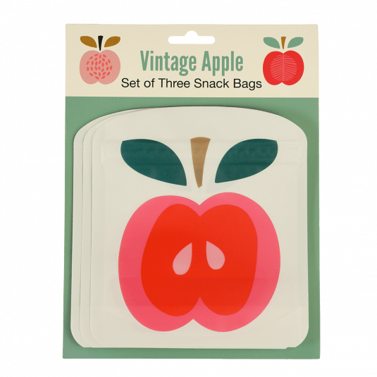 Vintage Apple Snack Bags (set Of 3)