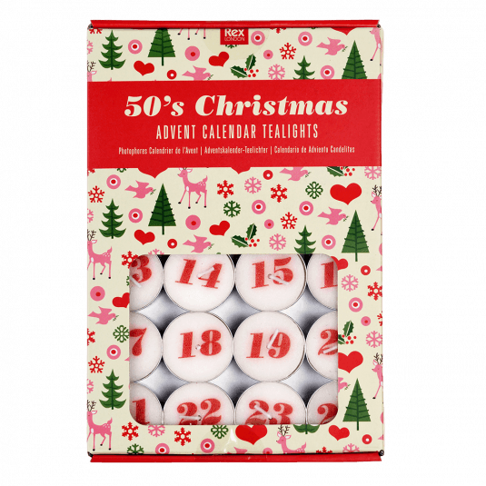 50s Christmas Advent Tealights