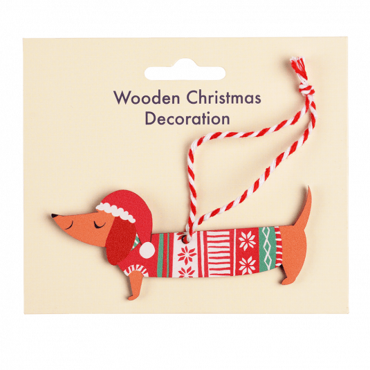 Sausage Dog Christmas Decoration ﻿Rex London
