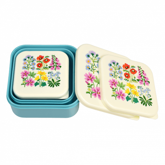 Wild Flowers snack boxes (set of 3) nested