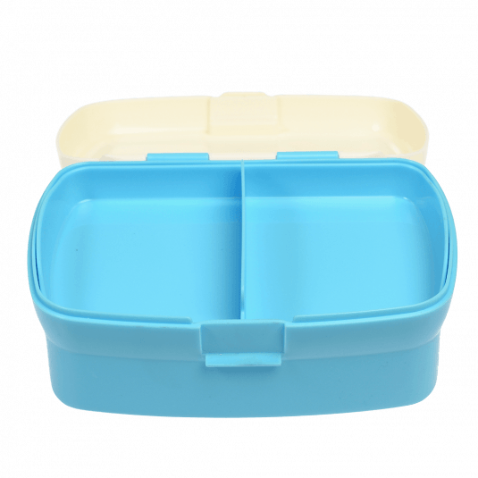 Butterfly Garden lunch box with lid open and tray inserted