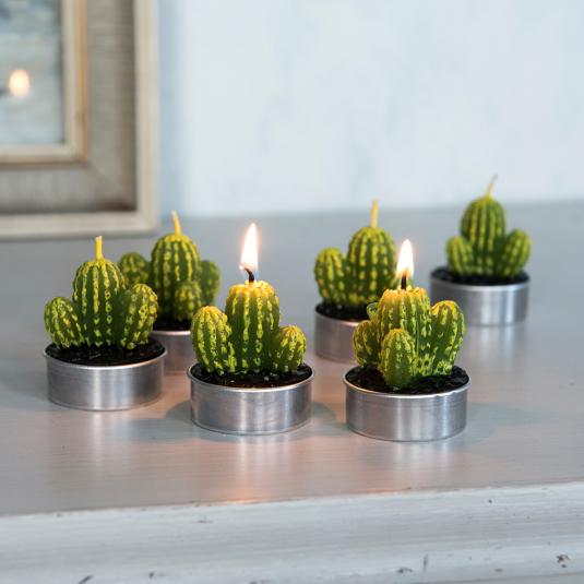 Cactus Tea Lights (set Of 6)