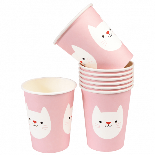 Cookie The Cat Paper Cups (set Of 8) | ﻿Rex London