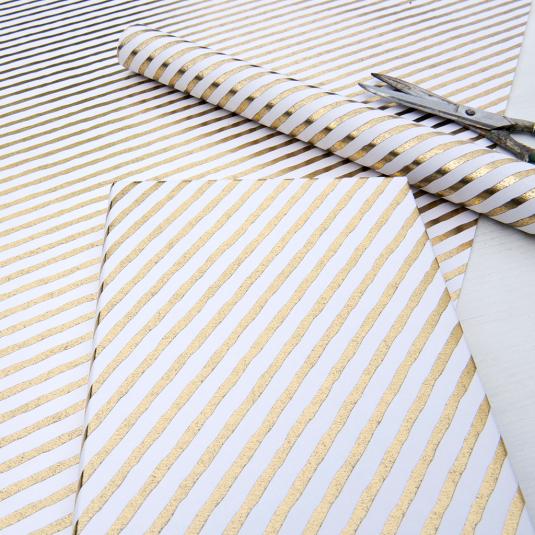 Gold Stripes Wrapping Paper (5 Sheets)
