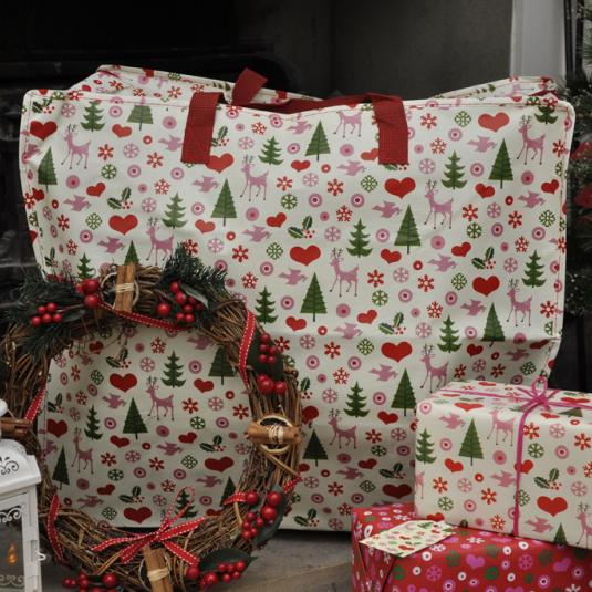 50'S Christmas Design Jumbo Storage Bag