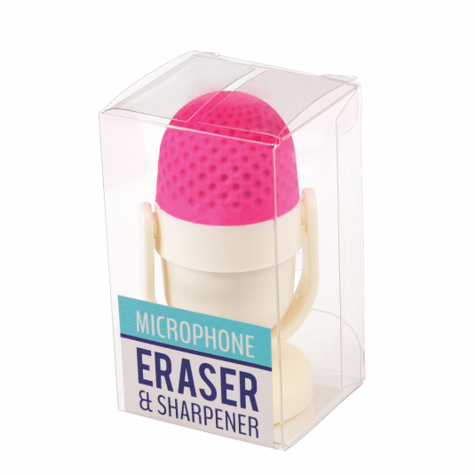 ﻿Pink Microphone Rubber And Sharpener ﻿Rex London