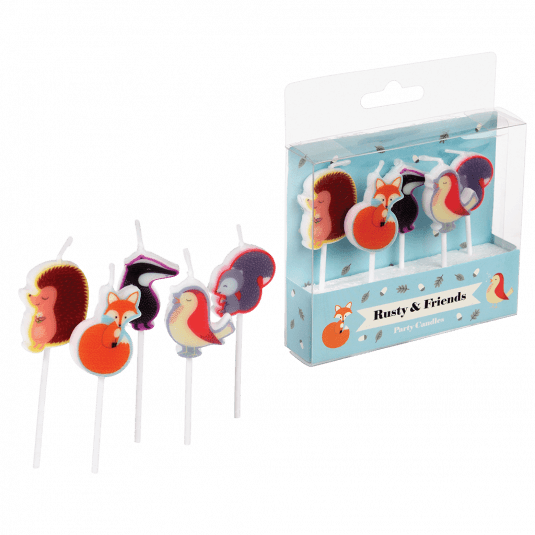 Rusty And Friends Party Candles (pack Of 5)
