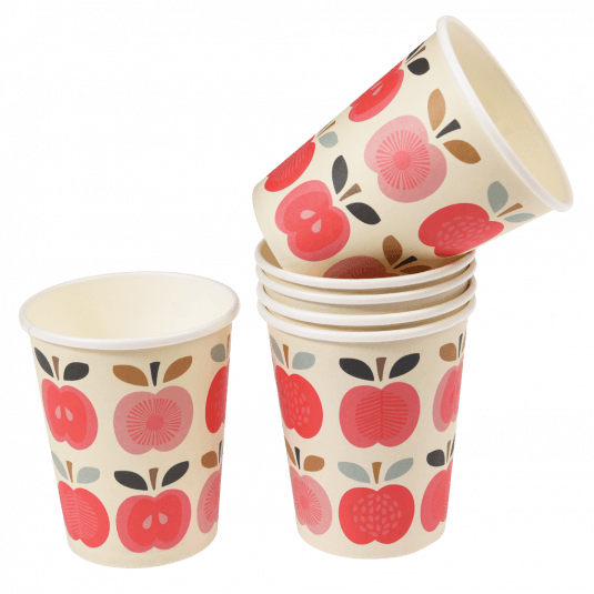 Vintage Apple Paper Cups (set Of 8)