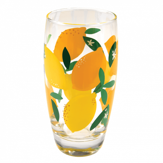 Summer Lemons Drinking Glass