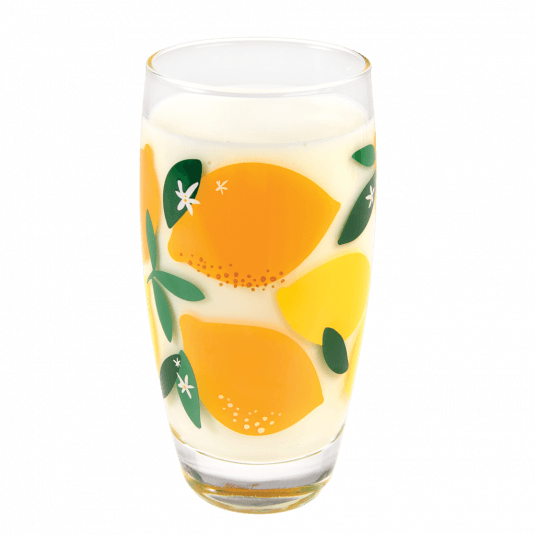 Summer Lemons Drinking Glass