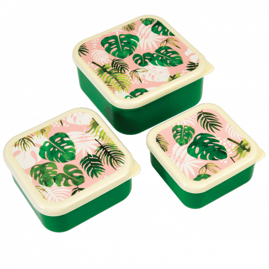 Tropical Palm Snack Boxes (set Of 3)