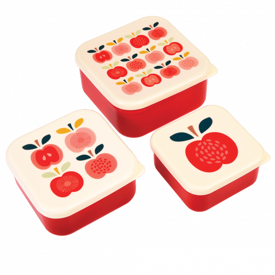Vintage Apple Snack Boxes (set Of 3)