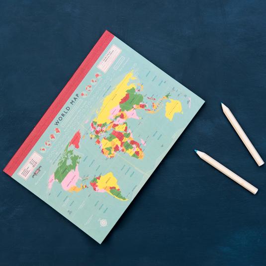 World Map A5 Notebook