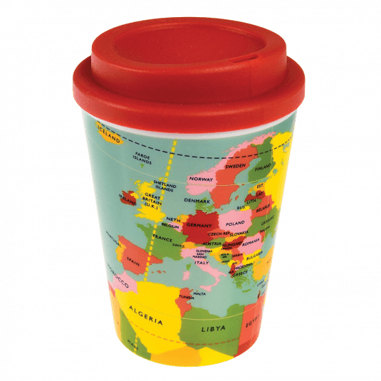 World Map Reusable Travel Mug
