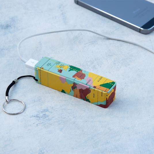 World Map Portable Usb Charger