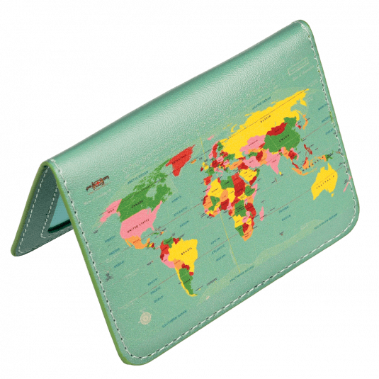 World Map Travel Card Holder