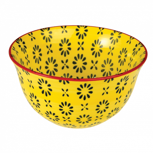 Yellow Daisy Stoneware Bowl