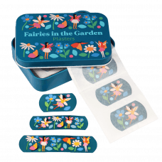 open fairies in the garden plasters tin with plasters on display