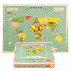 Completed World Map puzzle with box