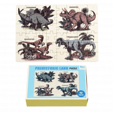 Prehistoric Land completed puzzle with box