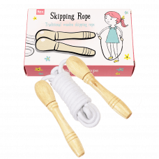 Traditional skipping rope unpacked with box