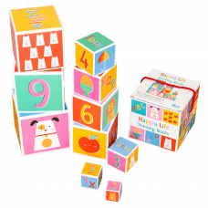 Happy life stacking blocks